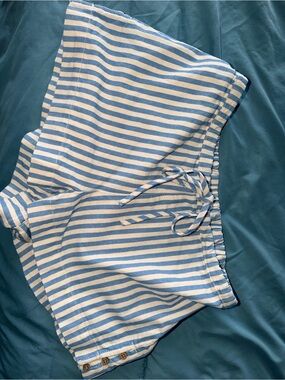 Striped Blue & White Women's Bermuda Shorts